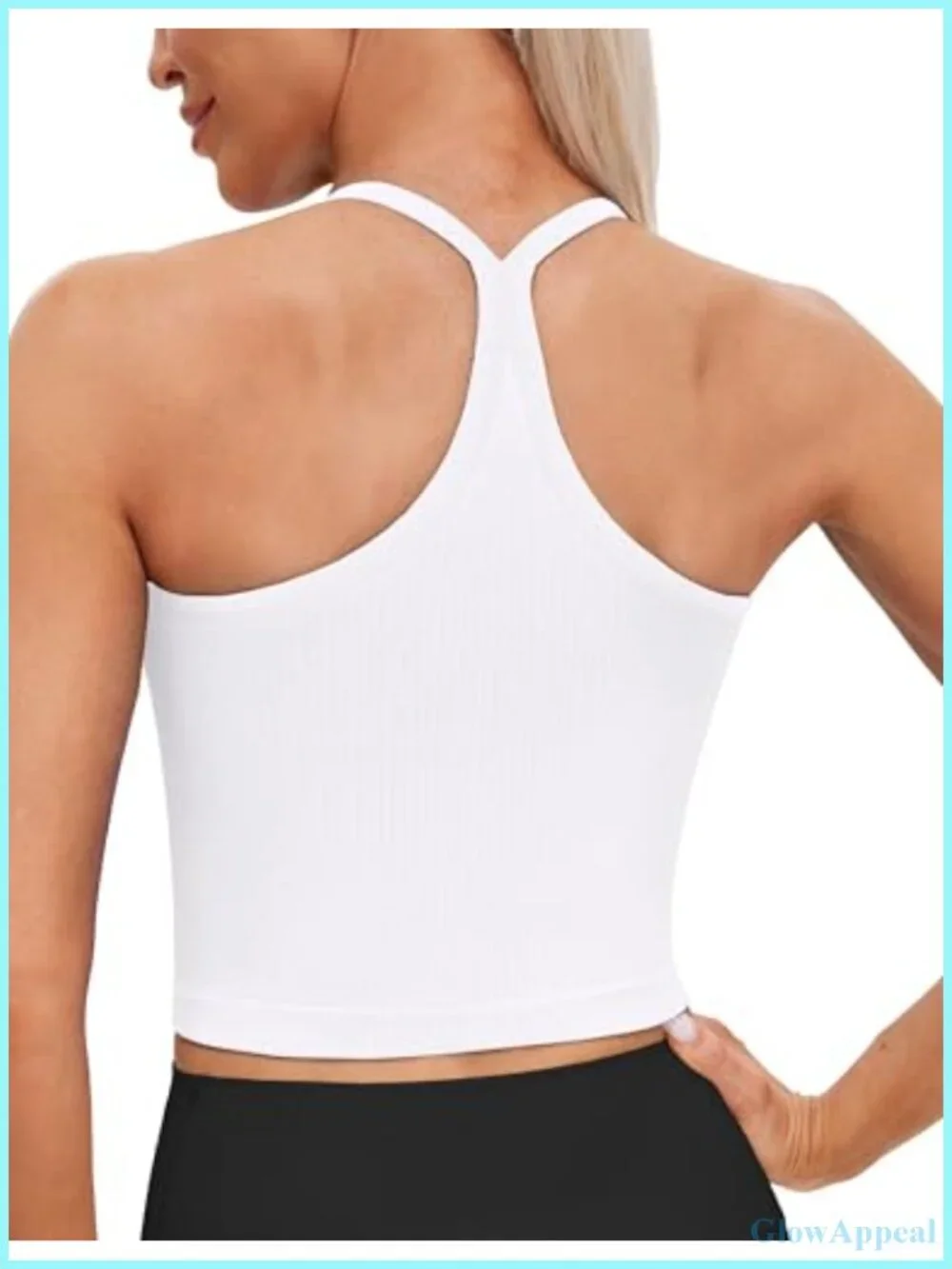 Seamless Y Back Workout Tank Top - Spaghetti Straps Racerback Longline Sports